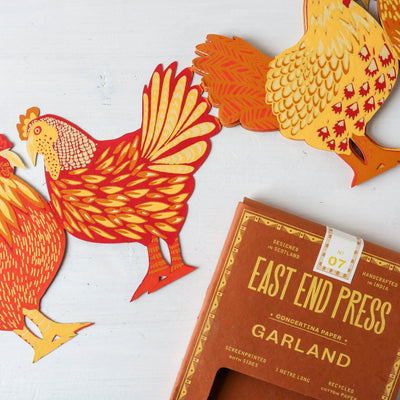 Chickens Concertina Paper Garland