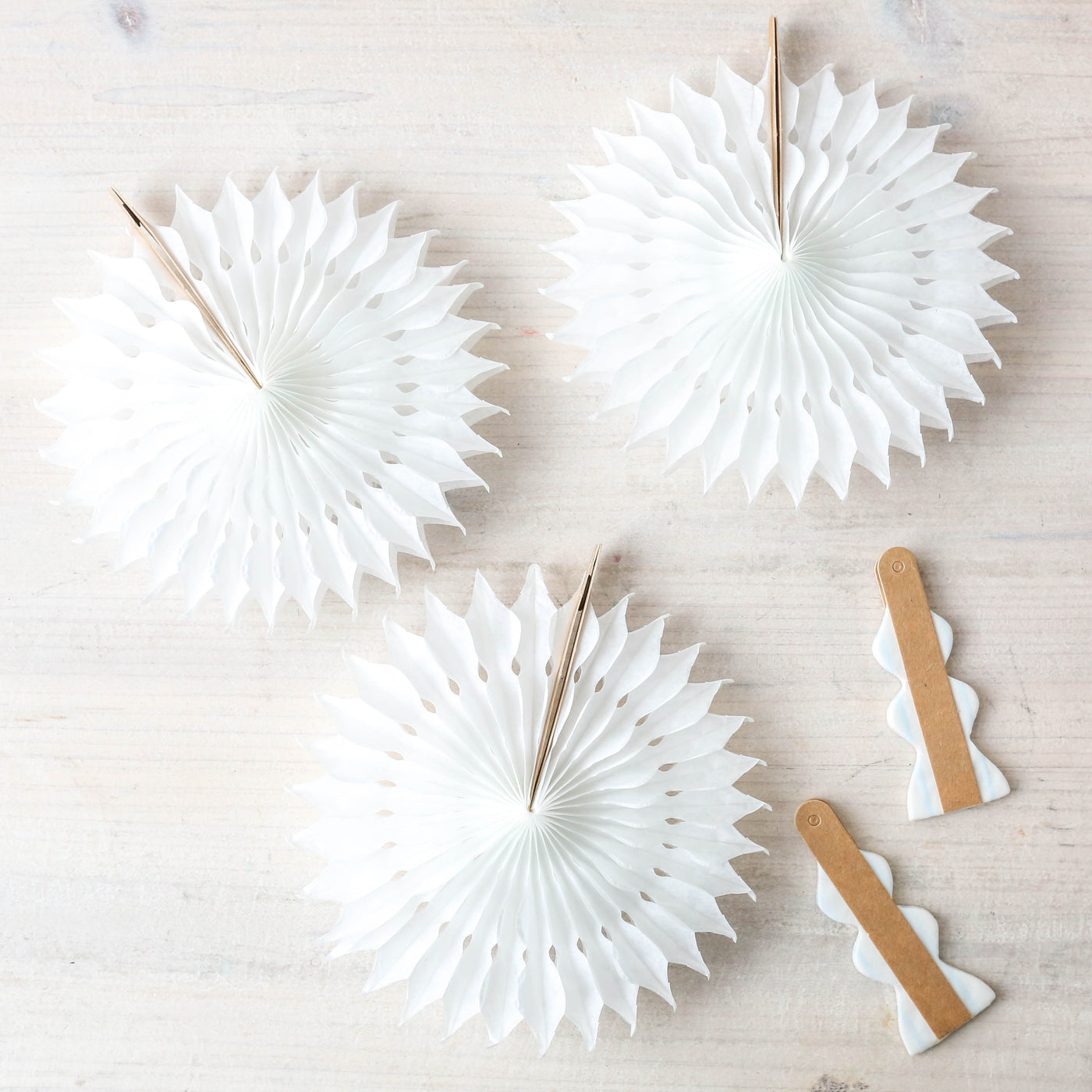 12cm Snowflake Fan Decoration - Pack of 5