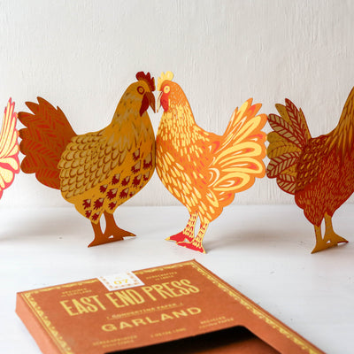 Chickens Concertina Paper Garland