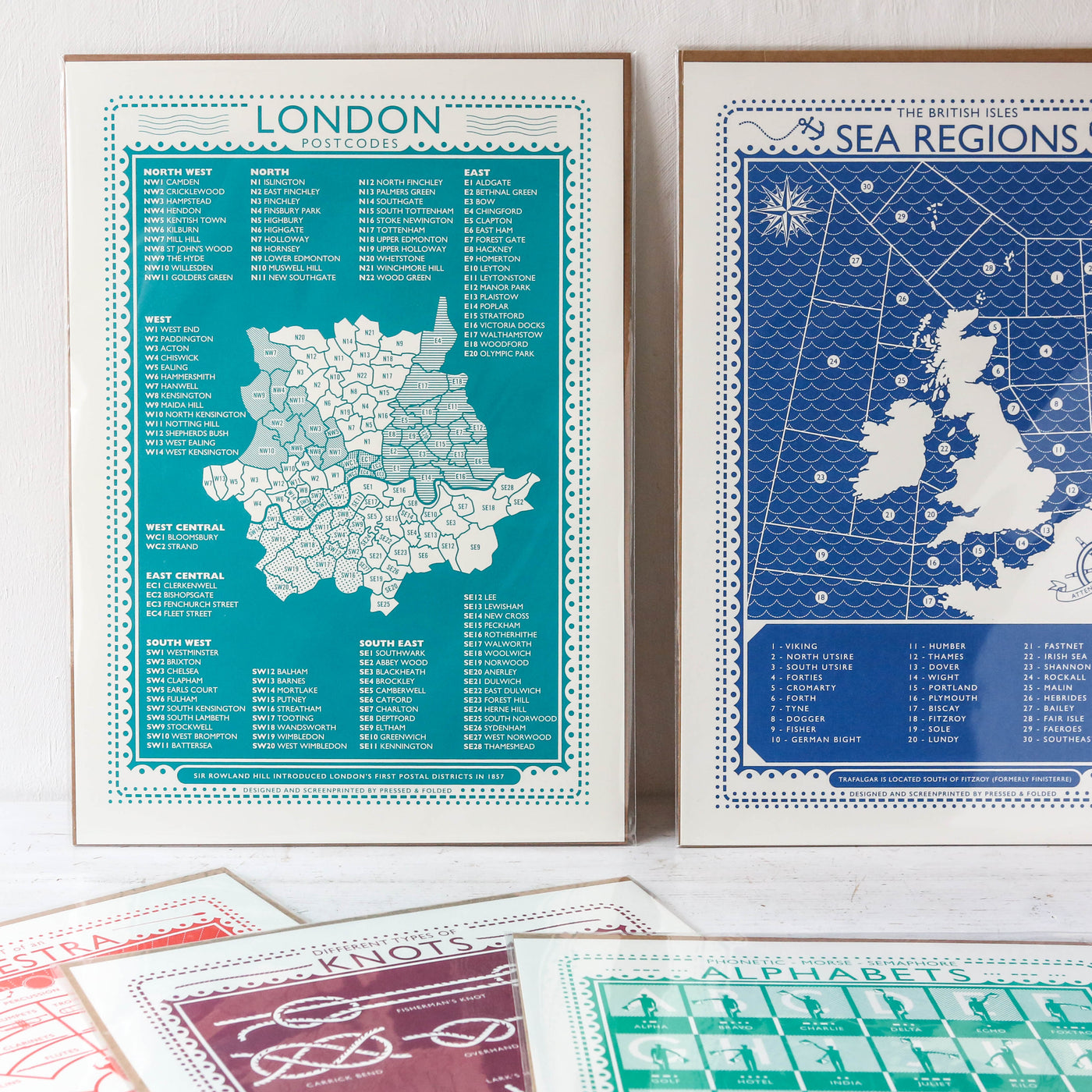 London Postcodes Screen Print - A3 Size