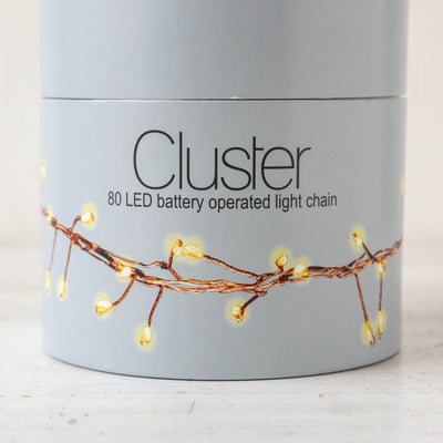 Battery Powered Wire Cluster Lights in Copper - 80 lights 3m