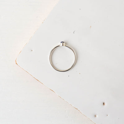 Lapis Pebble Silver Stacking Ring