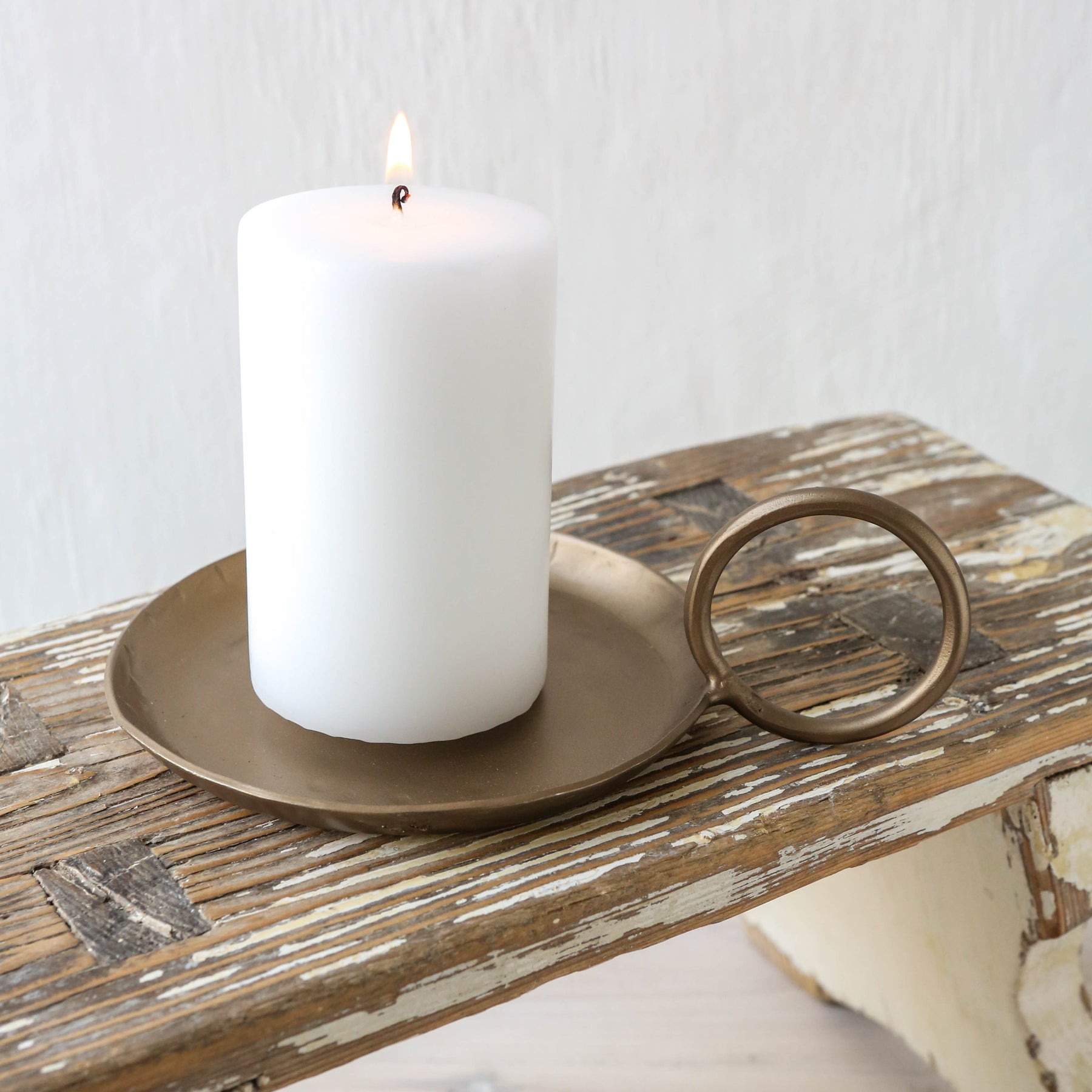 Dimali Metal Candle Holder With Handle - Antique Bronze - Ironbridge Candle  Company