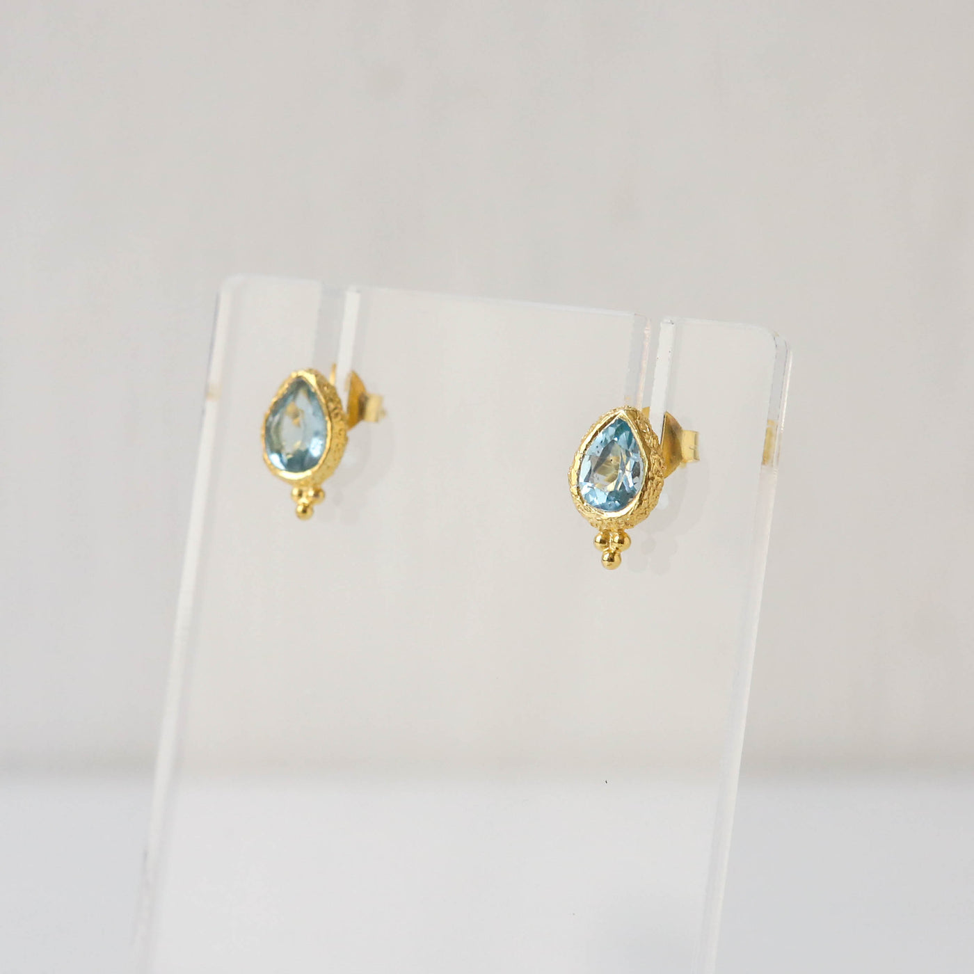 Anna Gold Gemstone Stud Earrings