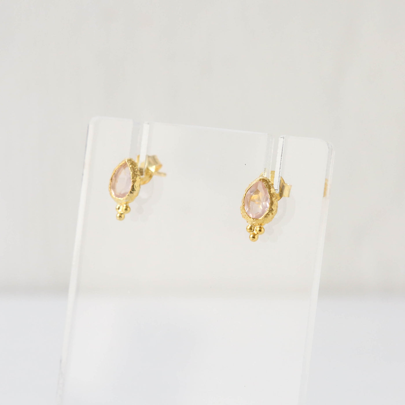 Anna Gold Gemstone Stud Earrings