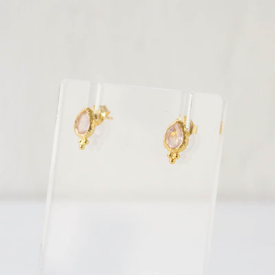 Anna Gold Gemstone Stud Earrings