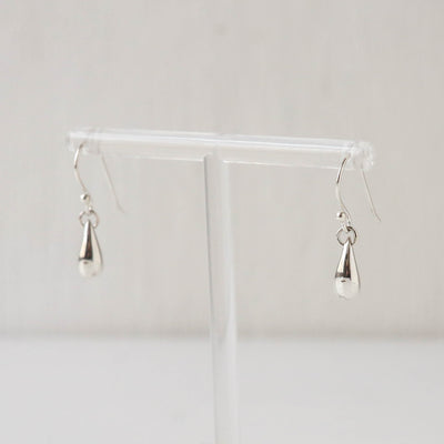 Teardrop French Hook Earrings - Solid Silver