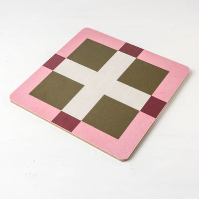 Rutan Pot Mat - Pink