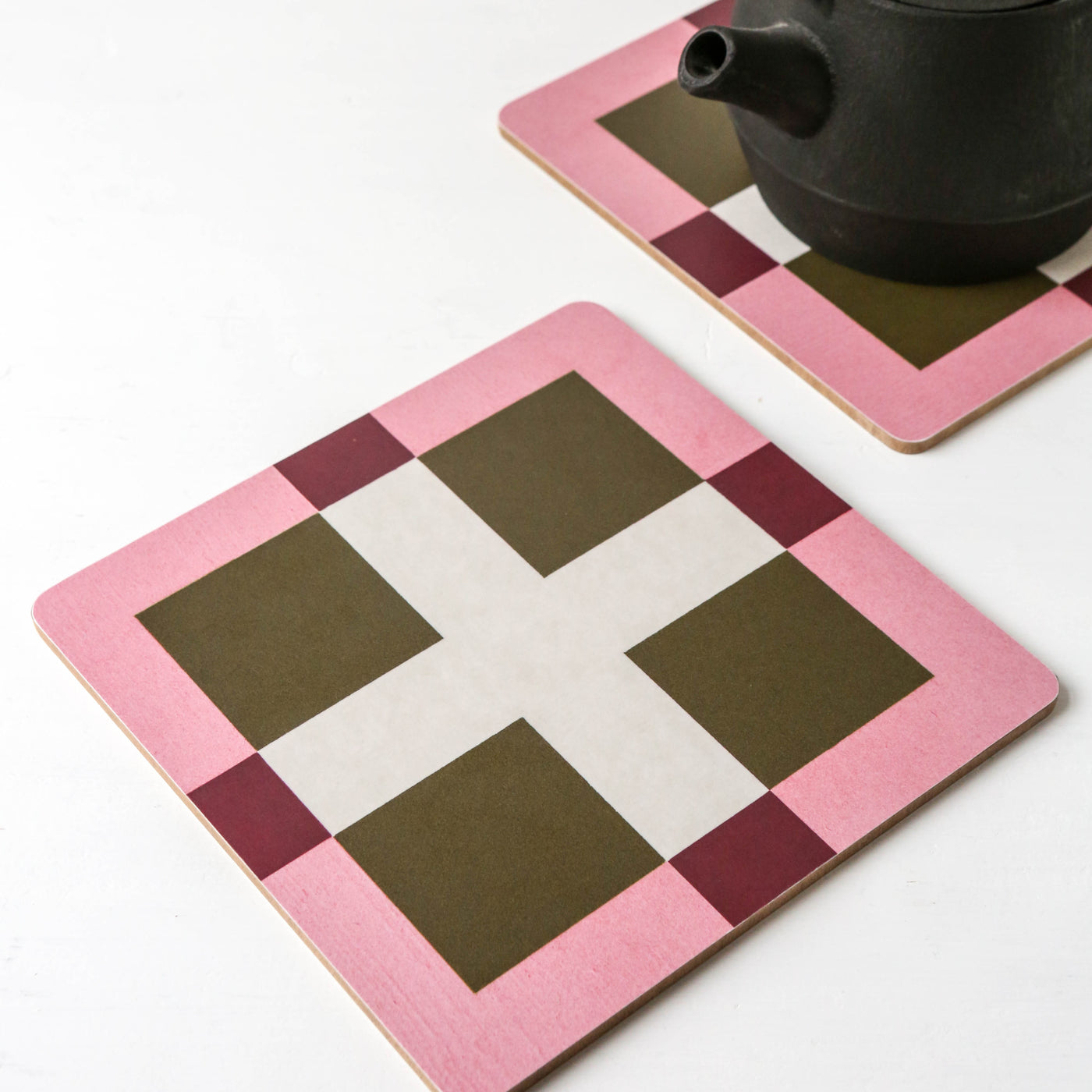 Rutan Pot Mat - Pink