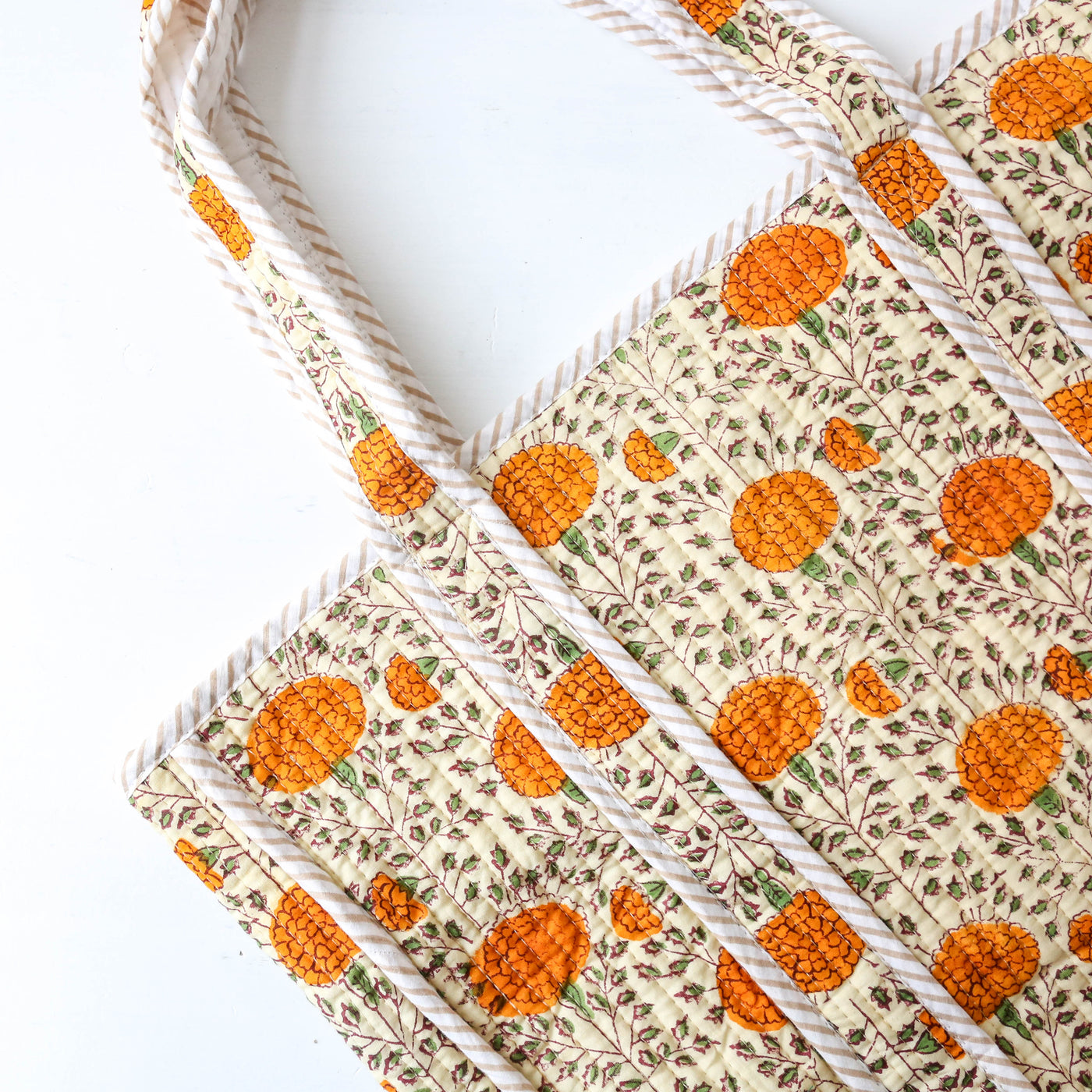 Quilted Cotton Shoulder Tote