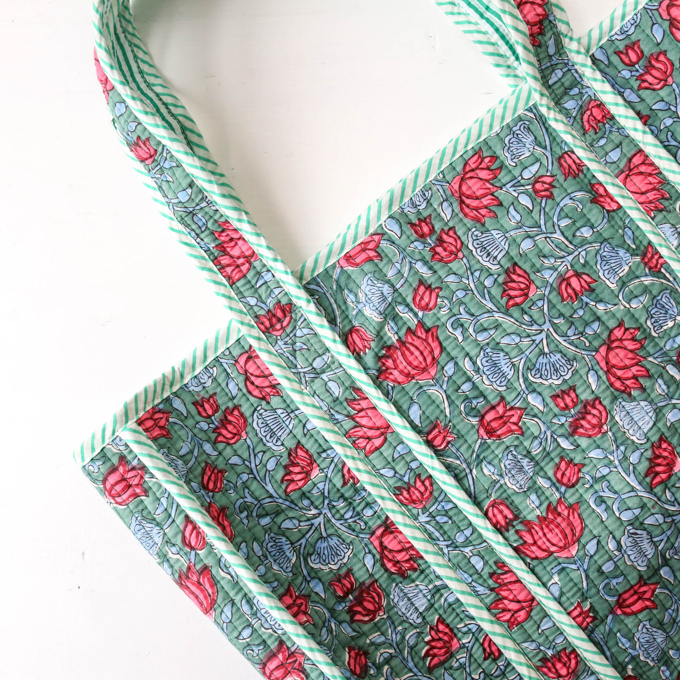 Quilted Cotton Shoulder Tote