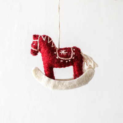 Dala Rocking Horse Felt Hanging Decoration