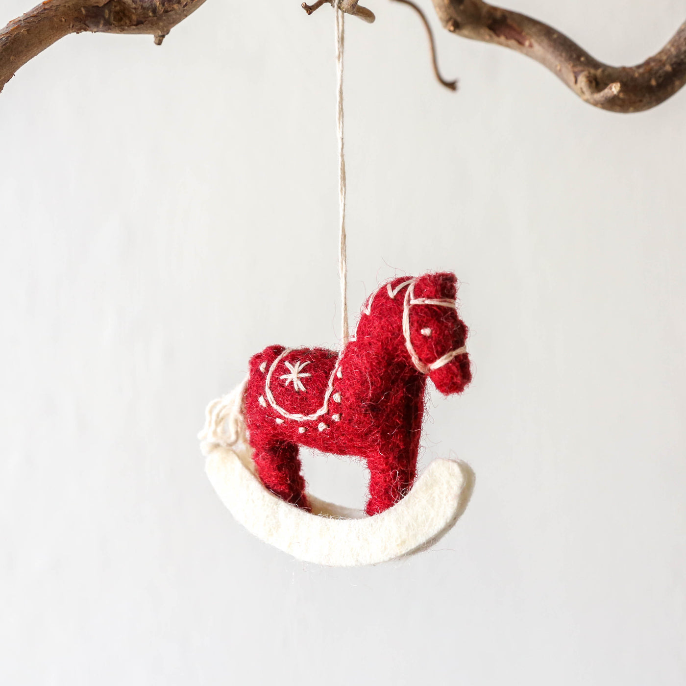 Dala Rocking Horse Felt Hanging Decoration