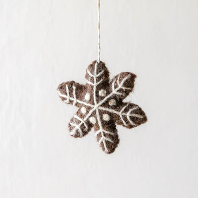 Gingerbread Star Felt Hanging Decoration