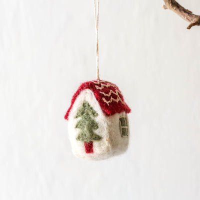 Scandi Christmas House Felt Hanging Decoration