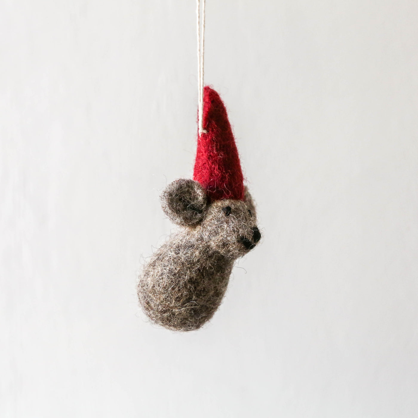 Mouse in Festive Hat Felt Hanging Decoration