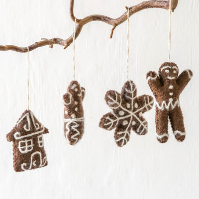 Gingerbread Star Felt Hanging Decoration