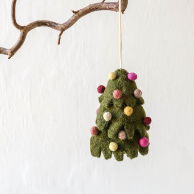 3D Christmas Tree with Baubles Hanging Decoration