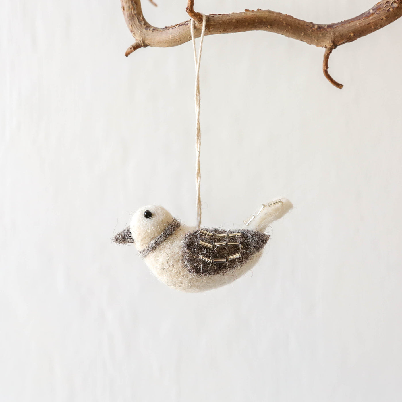 Beaded Bird Felt Hanging Decoration