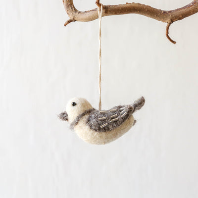 Beaded Bird Felt Hanging Decoration