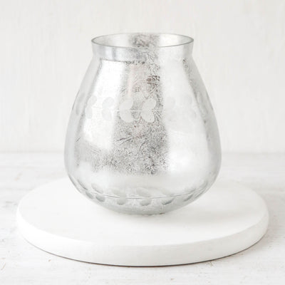 Olive Branch Tealight Holder - Antique Silver