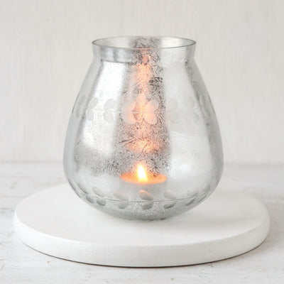 Olive Branch Tealight Holder - Antique Silver