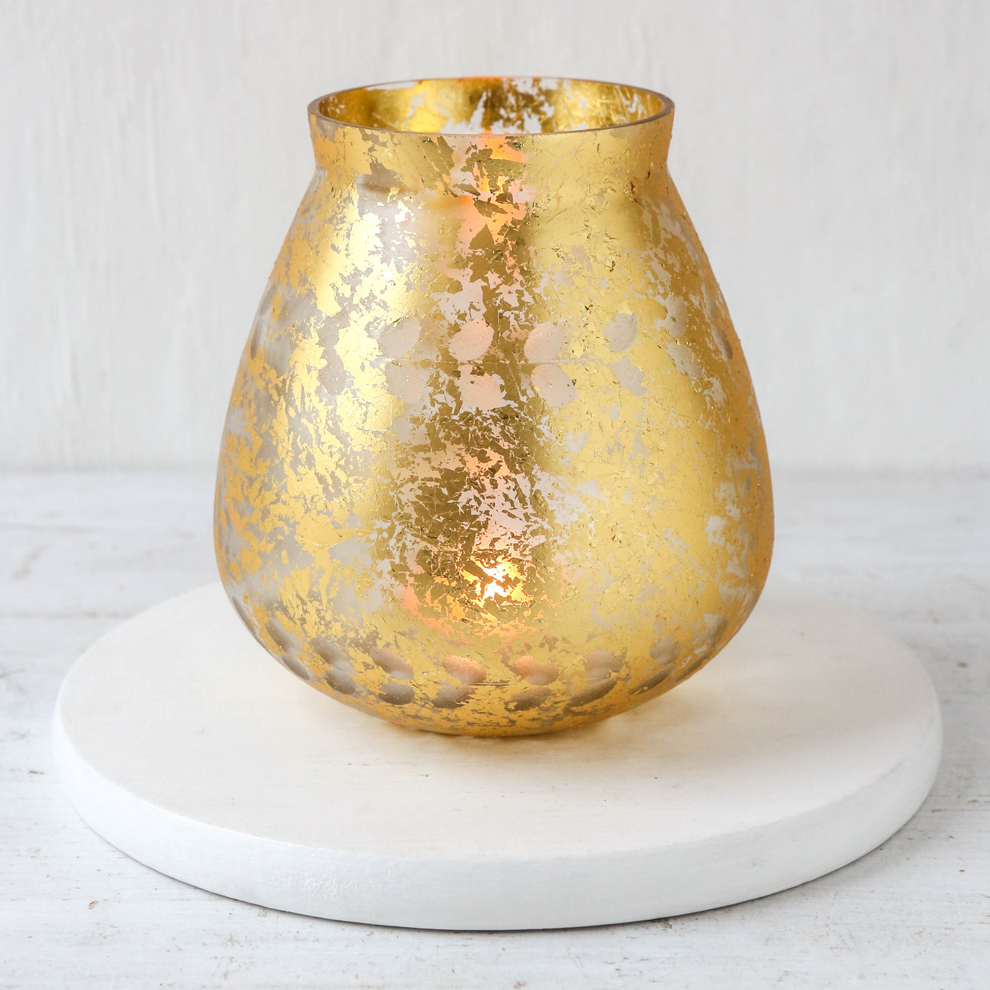 Olive Branch Tealight Holder - Antique Gold