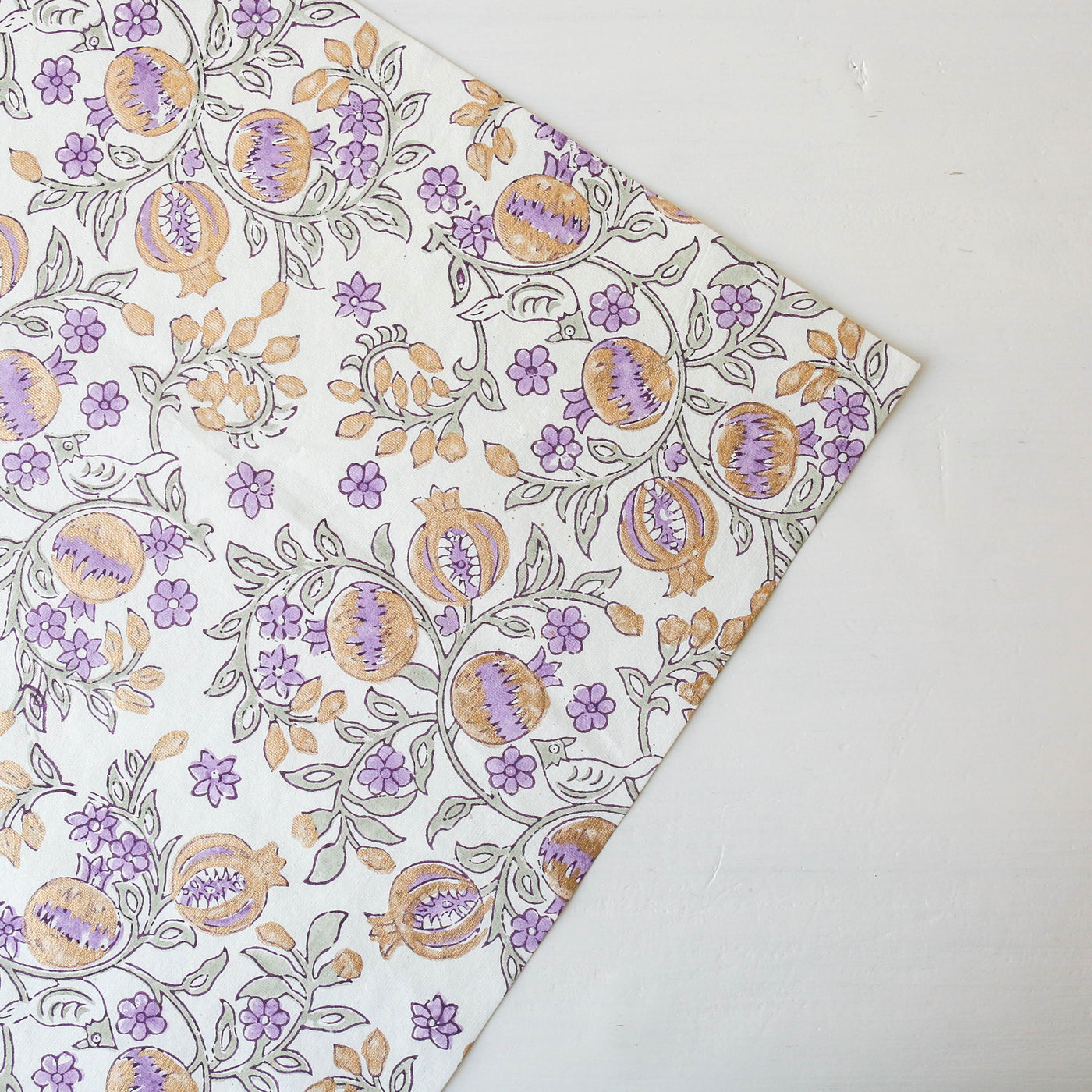 Hand Block Printed Wrap -  Pomegranate Lavender