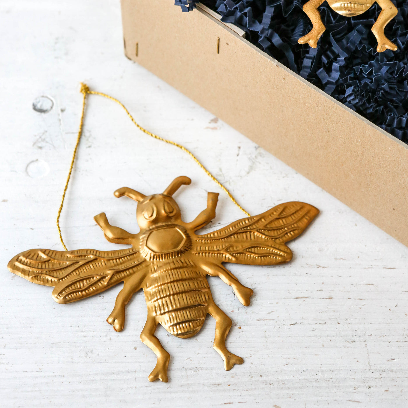 Bee Decoration - Pressed Antique Brass