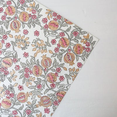 Hand Block Printed Wrap -  Pomegranate Pink Earth