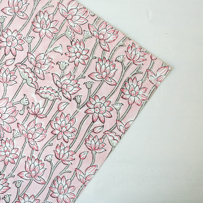 Hand Block Printed Wrap - Lotus Pink Earth