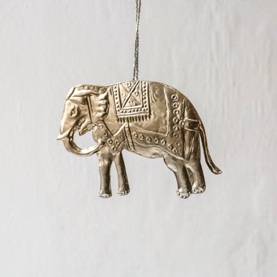 Elephant Decoration - Pressed Antique Silver