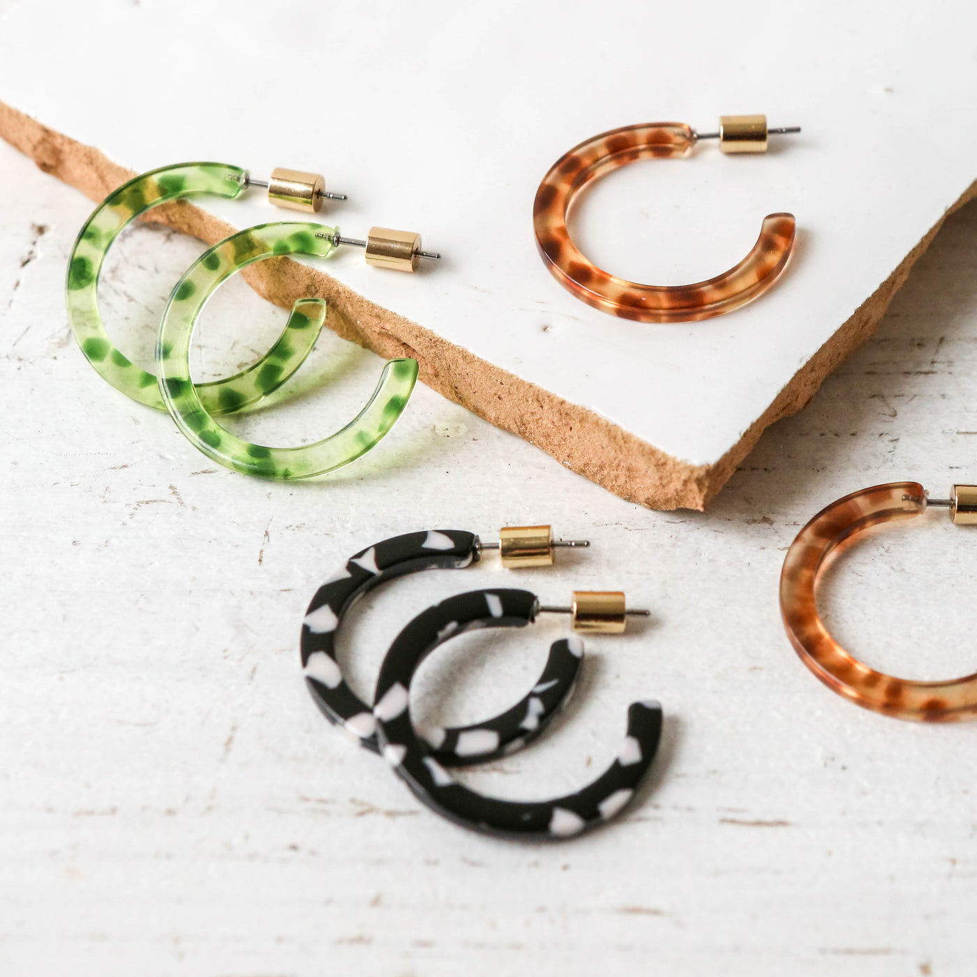 Marseille Thin Resin Hoop Earrings