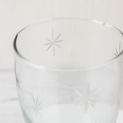 Etched Star Water Glass