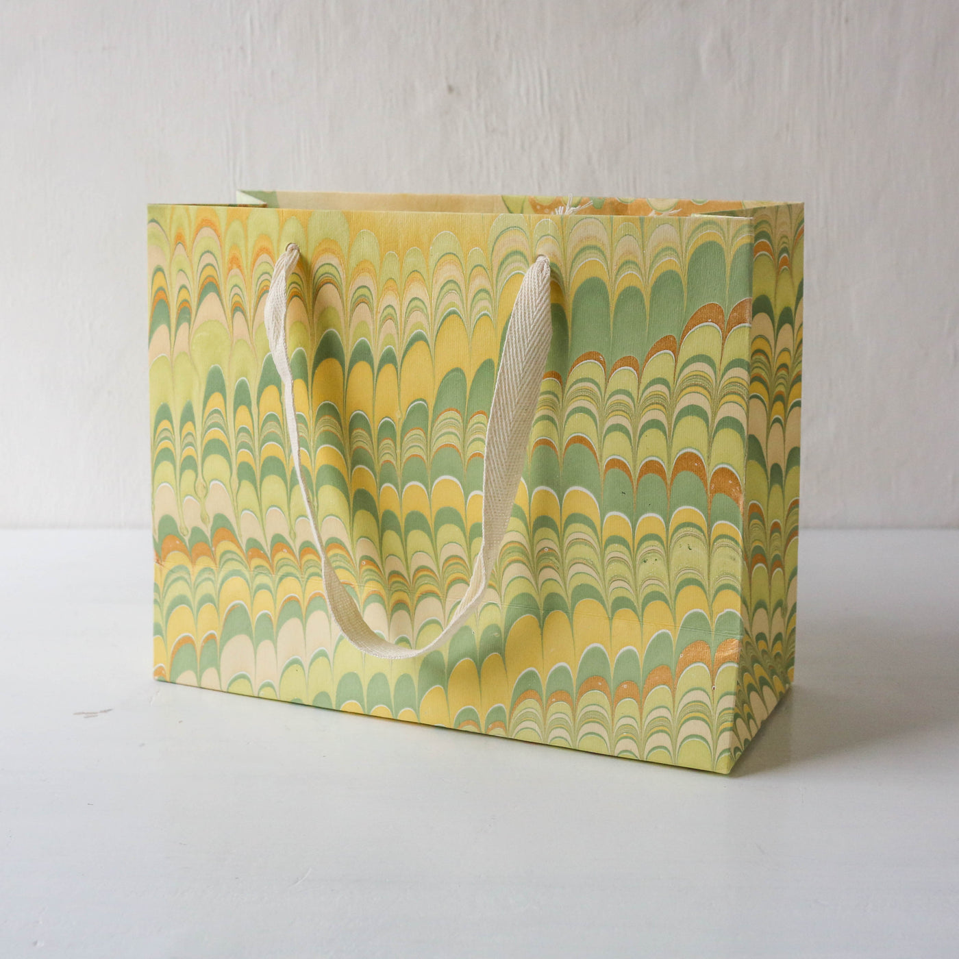 Hand Marbled Printed Paper Gift Bag - Bouquet