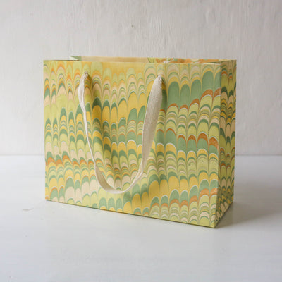 Hand Marbled Printed Paper Gift Bag - Bouquet