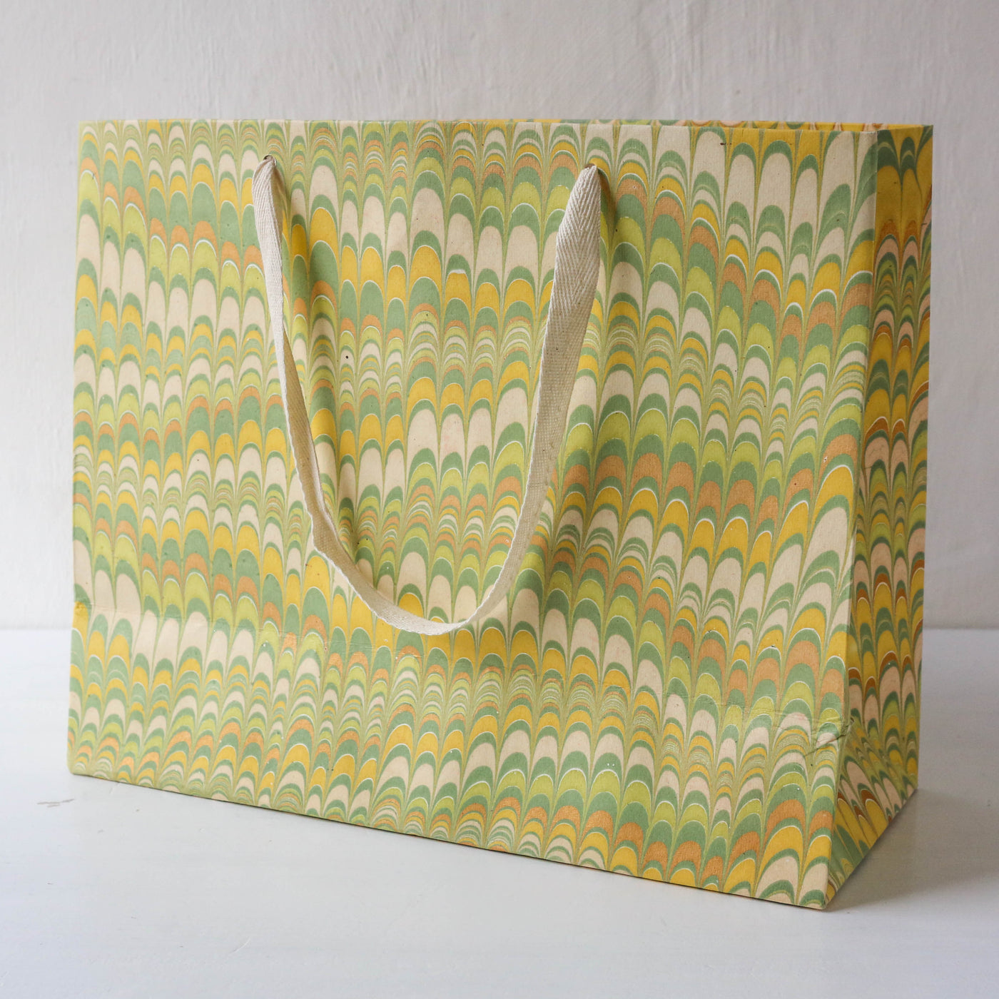 Hand Marbled Printed Paper Gift Bag - Bouquet