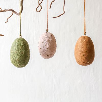 Cotton Mache Egg Decoration - Small