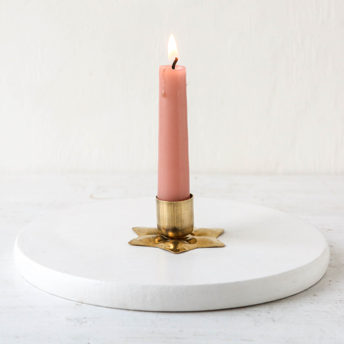 'Gloria Star' Brass Dinner Candle Holder