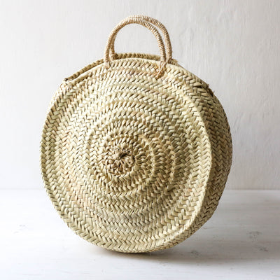 Round Woven Basket Bag