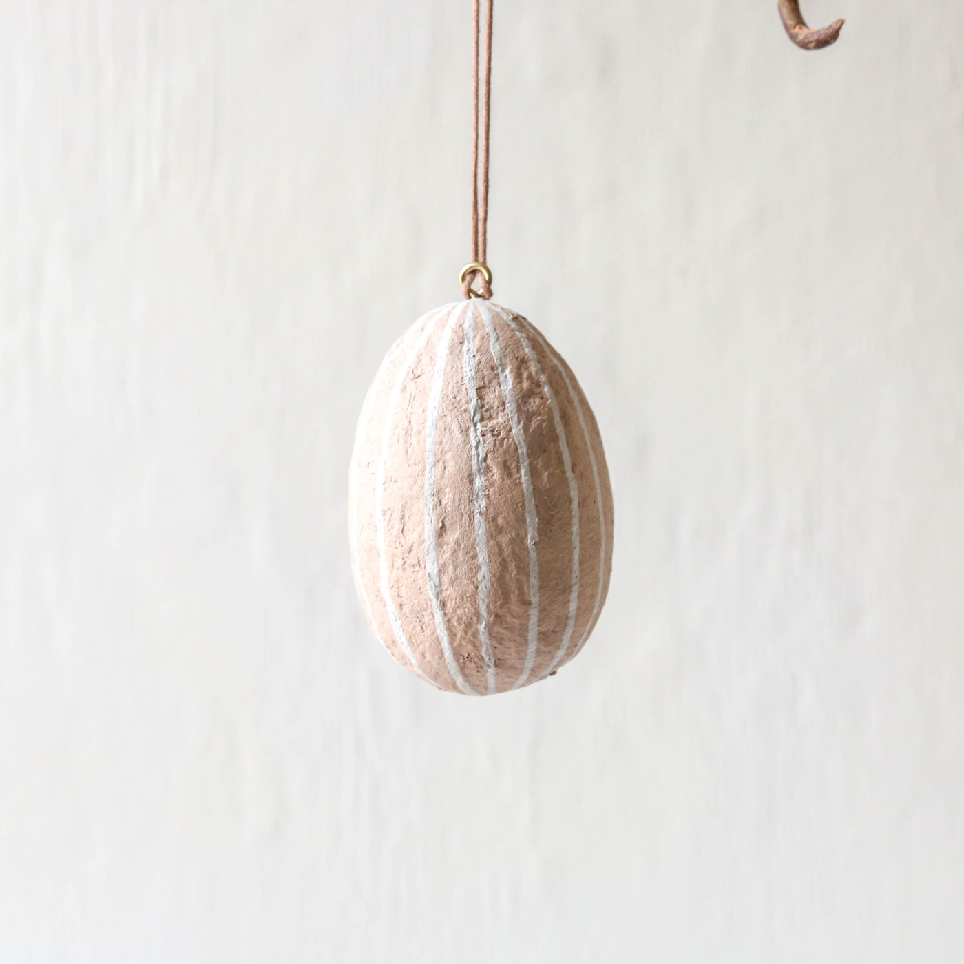 Cotton Mache Egg Decoration - Striped