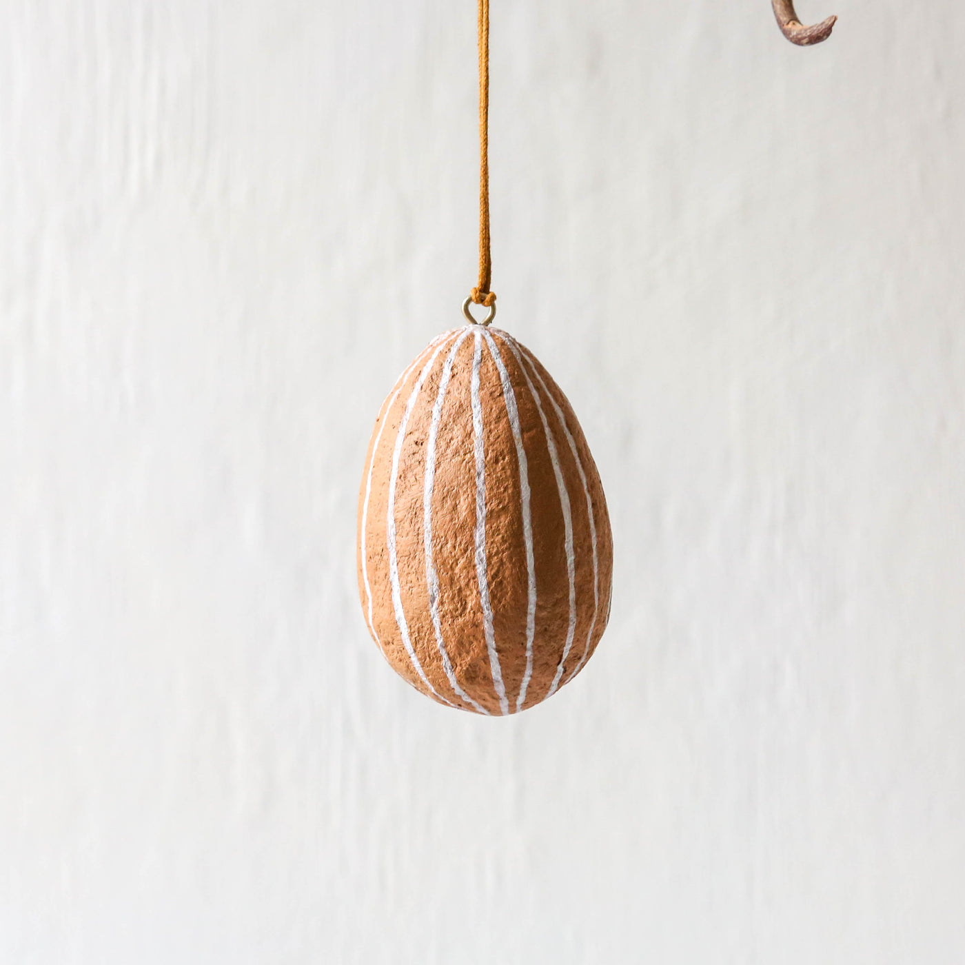 Cotton Mache Egg Decoration - Striped