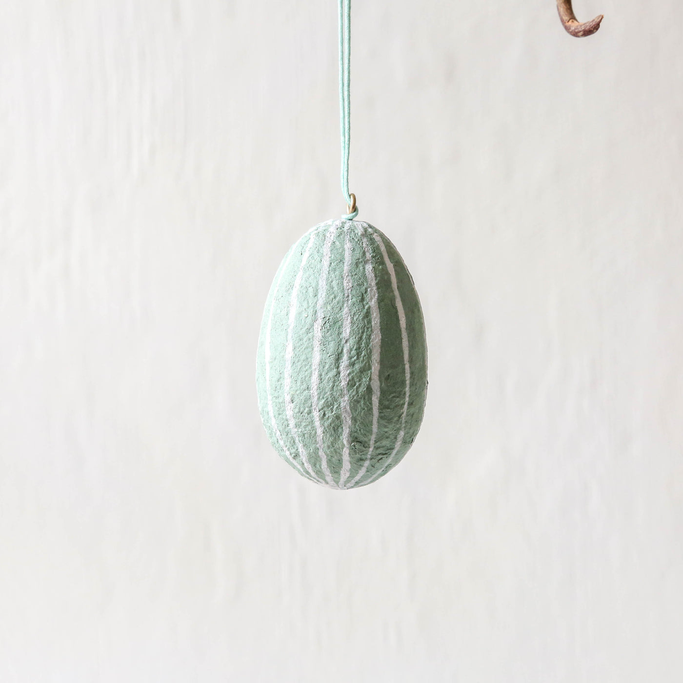 Cotton Mache Egg Decoration - Striped