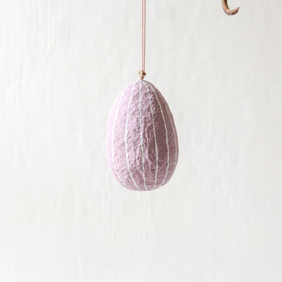 Cotton Mache Egg Decoration - Striped