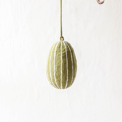 Cotton Mache Egg Decoration - Striped