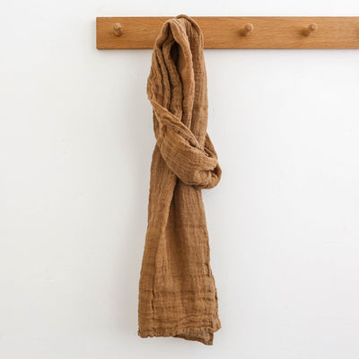 Soft Linen Scarf - Chocolate Brown