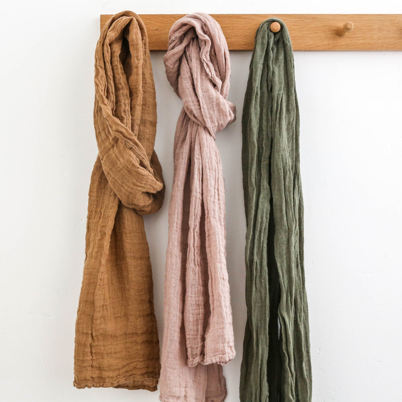 Soft Linen Scarf - Chocolate Brown