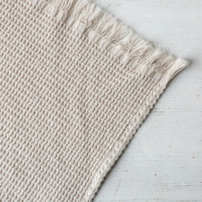 Waffle Cotton Hand Towel - Cream