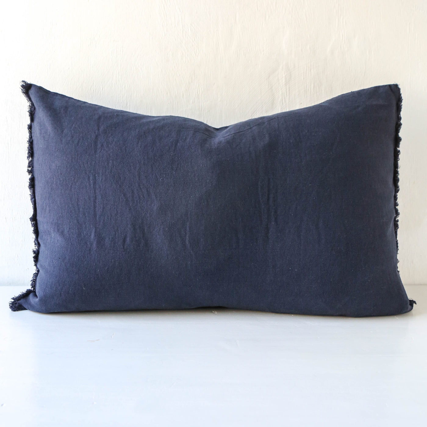 Oblong Linen Cotton Cushion Cover - Navy