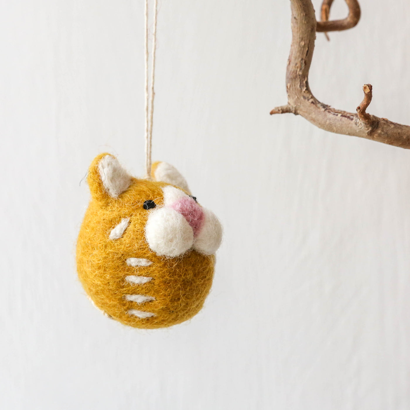 Felt Cat Hanging Decoration - Ginger